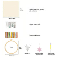 AOOKMIYA Animal Landscape Stitching Sewing Kit Included Hand Embroidery Kit For Adults Embroidery Kit Accessories & Hoop Gift