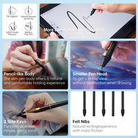 AOOKMIYA ART+ Creative Gifts BOSTO BT-101A Portable Graphics Drawing Tablet 10.1 Inch IPS Screen Display with Finger Touch Anti-glare Digital Art Drawing Pad