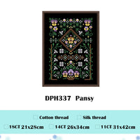 AOOKMIYA Dandelion cross stitch kit cute cartoon 14ct black canvas cloth cotton embroidery DIY handmade kitchen accessories