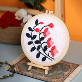 AOOKMIYA DIY Punch Needle Embroidery Kit with Yarn Floral Pattern Starter Kit Magic Tufting Set Poking Cross Stitch Tools For Knitting