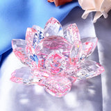 AOOKMIYA Crystal Lotus Flower Figurine Home Wedding Decoration Glass Craft Collection Paperweight Table Ornaments Souvenir Gifts