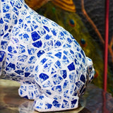 AOOKMIYA ART+ Creative Gifts Home Decor Blue White Porcelain Dog Statue Desktop Decoration Living Room Creative Dog Sculpture Art Ornaments Housewarming Gift