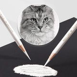 AOOKMIYA 12pcs Marie's White Charcoal Pencils Set,Sketch Highlight Pencils,for Sketching,Shading,Blending,Supplies for Beginners,Artists