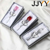 AOOKMIYA Valentines Day Gift Crystal Glass Rose Flower Figurines Craft Favors Lovers Gift Souvenir Wedding Decoration Ornaments Gift Box