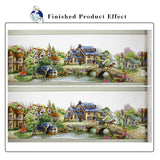 AOOKMIYA European Town Pattern Cross Stitch Kits Stamped Counted Canvas Aida 16CT 14CT 11CT DIY Embroidery Needlework Hand Decoration Set
