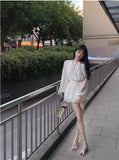 AOOKDRESS French romantic moonlight tulle long-sleeved dress female summer temperament small gentle wind waist lace-up skirt