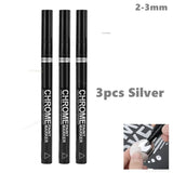 AOOKMIYA 3/2/1pcs Chrome Mirror Marker Pen 2mm DIY Reflective Paint Pens Mirror Markers Chrome SILVER Marker Car Styling Art Craftwor