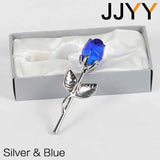 AOOKMIYA Valentines Day Gift Crystal Glass Rose Flower Figurines Craft Favors Lovers Gift Souvenir Wedding Decoration Ornaments Gift Box