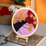 AOOKMIYA DIY Punch Needle Embroidery Kit with Yarn Floral Pattern Starter Kit Magic Tufting Set Poking Cross Stitch Tools For Knitting
