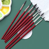 AOOKMIYA 3pcs Paint Brush Set Watercolor Brush Red Fat Man Bionic Squirrel Hair Brush Hook Line Pen Beginner Painting Art Supplies
