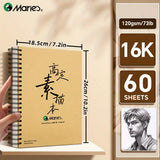 AOOKMIYA 1pc Marie's Spiral Sketch Book,16k/A4/8K with 60-Sheet Packs,73lb/120GSM,Notebook for Drawing,Writing Gift for Artist and Adults