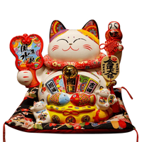 AOOKMIYA ART+ Creative Gifts Extra Large Lucky Cat Ornament with Big Mouth, Creative Gift Ceramic Piggy Bank for Store Opening