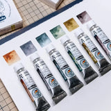 Schmincke AKADEMIE®AQUARELL Watercolor Paint 6x15ML Tubes Strong Granulating  Texture Painting Precipitation Colour Art Suplies