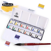 Schmincke AKADEMIE & HORADAM 12/24 Colors Professional Solid Watercolor Paints/Pigments Half/Full Pan Art Solid Aquarell Paints