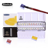 Schmincke AKADEMIE & HORADAM 12/24 Colors Professional Solid Watercolor Paints/Pigments Half/Full Pan Art Solid Aquarell Paints