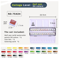 Schmincke Solid Watercolor Paints/Pigments Half/Full Pan 12/24 Colors AKADEMIE & HORADAM Art Professional Solid Aquarell Pigment