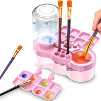 AOOKMIYA Paintbrush Brush Cleaner Paint Palette Push Drain Automatic Brush Cleaner Painting Supplies Art Brush Washer for Paint Acrylic