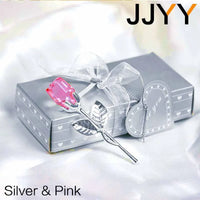 AOOKMIYA Valentines Day Gift Crystal Glass Rose Flower Figurines Craft Favors Lovers Gift Souvenir Wedding Decoration Ornaments Gift Box