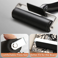 AOOKMIYA 3-pack Printmaking Brayers Brayer Rollers for Crafting,Hard Rubber,Ink Paint Brush for Wallpapers Stamping Gluing Application