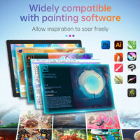 AOOKMIYA ART+ Creative Gifts BOSTO BT-101A Portable Graphics Drawing Tablet 10.1 Inch IPS Screen Display with Finger Touch Anti-glare Digital Art Drawing Pad