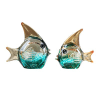 AOOKMIYA Hand blown Glass Crafts Fish Figurines Crystal Sculpture Living Room Home Decoration Centerpiece Creative Gift Fengshui Ornament