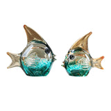 AOOKMIYA Hand blown Glass Crafts Fish Figurines Crystal Sculpture Living Room Home Decoration Centerpiece Creative Gift Fengshui Ornament