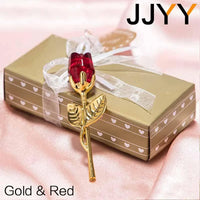 AOOKMIYA Valentines Day Gift Crystal Glass Rose Flower Figurines Craft Favors Lovers Gift Souvenir Wedding Decoration Ornaments Gift Box