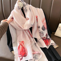 Spring Scarf Women's Luxury Design Scarf Silk Smooth Scarf Soft Muslim Headband Shawl Beach 85x180cm