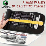 AOOKMIYA Marie's 30pcs Sketching Pencil Set,Sketch Charcoal Pencils Tools All-in-One Storage Organizer for Drawing for Artist and Adults