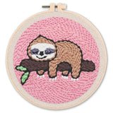 AOOKMIYA Punch Needle Embroidery Starter Kits Punch Needle Tool Threader Fabric Embroidery Hoop Yarn Rug Punch Needle 20x20cm Diy Gift