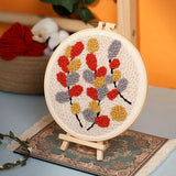 AOOKMIYA DIY Punch Needle Embroidery Kit with Yarn Floral Pattern Starter Kit Magic Tufting Set Poking Cross Stitch Tools For Knitting