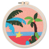AOOKMIYA Punch Needle Embroidery Starter Kits Punch Needle Tool Threader Fabric Embroidery Hoop Yarn Rug Punch Needle 20x20cm Diy Gift