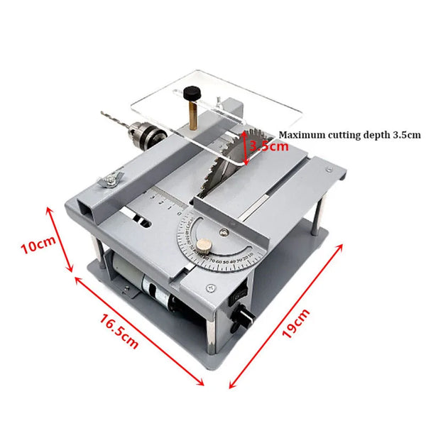 Serra de mesa multifuncional para madeira, Pequena máquina de corte Desktop, Ferramenta de corte modelo DIY, PCB