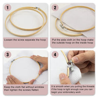 AOOKMIYA Complete Bamboo Embroidery Hoop Kit Includes Hoops Scissors Needles Threads Cloths and More Ideal for Craft Lovers and Beginners