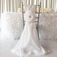 100pcs Free Shipping White Flower  Chiavari Chair Sash  Chair Cover for Wedding Decoration