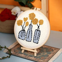 AOOKMIYA DIY Punch Needle Embroidery Kit with Yarn Floral Pattern Starter Kit Magic Tufting Set Poking Cross Stitch Tools For Knitting