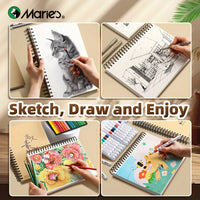 AOOKMIYA 1pc Marie's Spiral Sketch Book,16k/A4/8K with 60-Sheet Packs,73lb/120GSM,Notebook for Drawing,Writing Gift for Artist and Adults