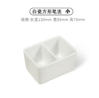 AOOKMIYA Round Ceramic Washing Palette Three-Grid White Porcelain Washing Plate Jingdezhen Porcelain Paint Palette Painting Art Supplies