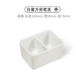 AOOKMIYA Round Ceramic Washing Palette Three-Grid White Porcelain Washing Plate Jingdezhen Porcelain Paint Palette Painting Art Supplies