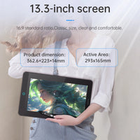 AOOKMIYA BOSTO BT-13HDK Portable Graphics Drawing Tablet 13.3 Inch H-IPS LED Screen Display Digital Art Drawing Pad 16K Pressure Level