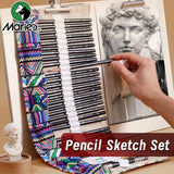 AOOKMIYA Marie's 30pcs Sketching Pencil Set,Sketch Charcoal Pencils Tools All-in-One Storage Organizer for Drawing for Artist and Adults