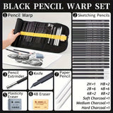 AOOKMIYA Marie's 30pcs Sketching Pencil Set,Sketch Charcoal Pencils Tools All-in-One Storage Organizer for Drawing for Artist and Adults
