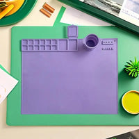 AOOKMIYA AOOKMIYA  Silicone Mat For Painting Silicone Sheet With Palette Casting Molds Mat With Cup Washable Graffiti Silicone Sheet For Art