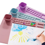 Silicone Painting Mat Washable Craft Graffiti Painting Mat Children'S DIY Painting With Cleaning Cup  Pigment Painting Pad