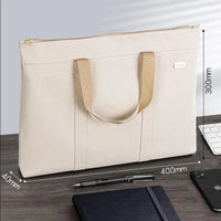 Simple Portable File Bag Briefcase Men's Business Document Bag Canvas Zipper Pouch 14 Inch Laptop Tote Bag Cheap