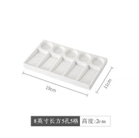 AOOKMIYA AOOKMIYA  Sminky 12-color Watercolor Palette Pure White Ceramic Square Rectangular Chinese Painting Palette with Lid Easy To Clean