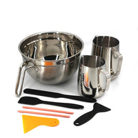 Soap Candle Making Supplies Kit Stainless Steel Mixing Bowl w/Measuring Cup Stirrer and Scraper Cake Maker