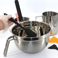 Soap Candle Making Supplies Kit Stainless Steel Mixing Bowl w/Measuring Cup Stirrer and Scraper Cake Maker