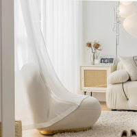 Solid White Sheer Curtains For Living Room Feel Smooth And Soft Touch Luxurious Scratch resistant Sheer Bedroom Window Curtains