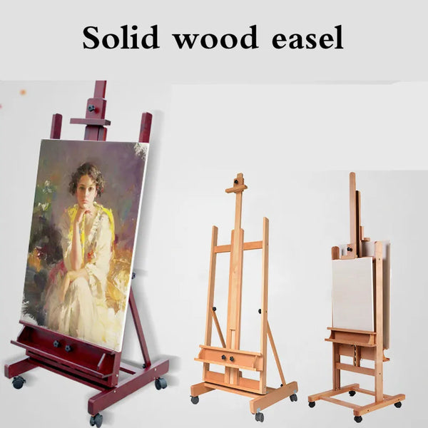 AOOKMIYA Adjustable Pine Wood Art Painting Easel Foldable Wooden Smoot